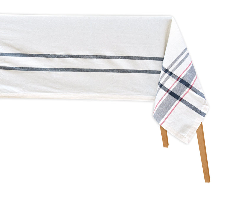 Cotton Grey Stripe Tablecloth