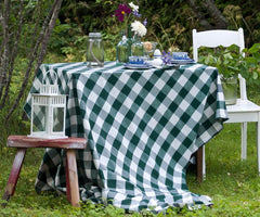 Dining Table Cloths - Green and White