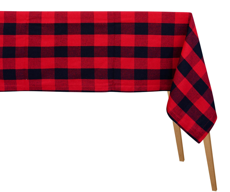 Dining Table Cloths - Checkered tablecloth  (Large, Red and Black)