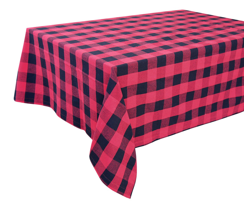 Dining Table Cloths - Checkered tablecloth  (Large, Red and Black)