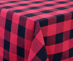 Dining Table Cloths - Checkered tablecloth  (Large, Red and Black)