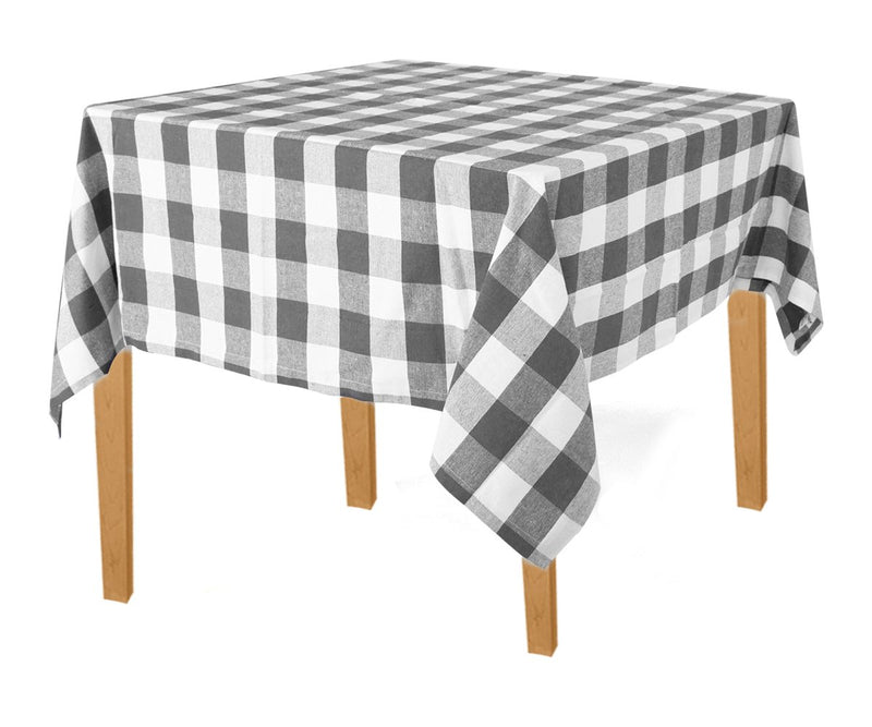 Cotton Square Tablecloths - (52x52", gray and white)