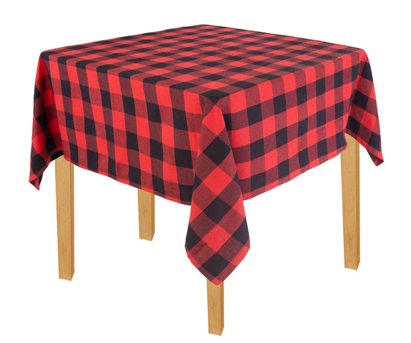 Red and Black Buffalo Plaid Tablecloth - (52" x52")