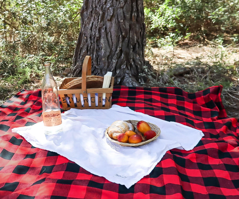 Red and Black Buffalo Plaid Tablecloth - (52" x52")