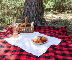 Red and Black Buffalo Plaid Tablecloth - (52