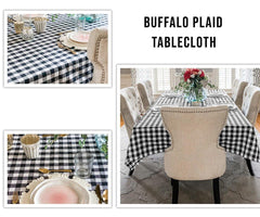 Black and White Plaid Tablecloth | Small Check Tablecloths