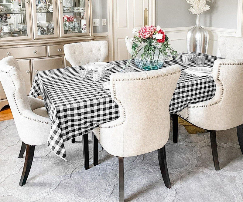 Black and White Plaid Tablecloth | Small Check Tablecloths