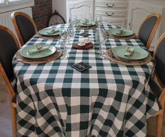 Dining Table Cloths - Green and White