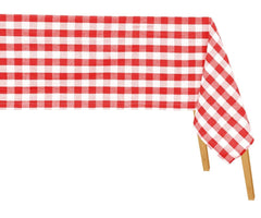 Cotton Plaid Tablecloth - Red