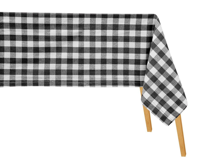 Black and White Plaid Tablecloth | Small Check Tablecloths