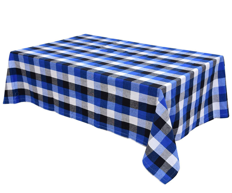 Multicolor Checkered Tablecloth - (Blue, White and Black)