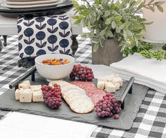 Rectangular Tablecloths, Gray and White Checkered