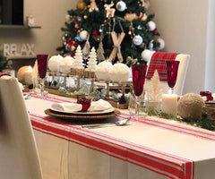 Country Stripe Tablecloth - Red and White